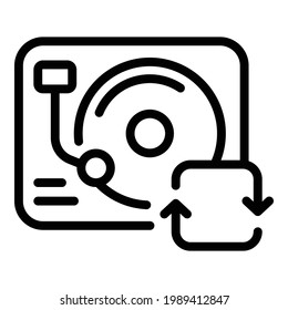 Music backup icon. Outline Music backup vector icon for web design isolated on white background