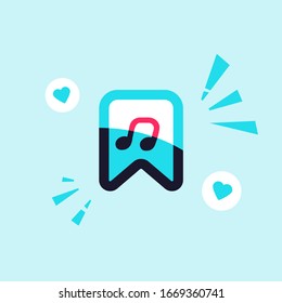 Music badge template. Blogging. Social media concept. Vector illustration. EPS 10
