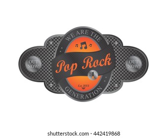 music badge vector