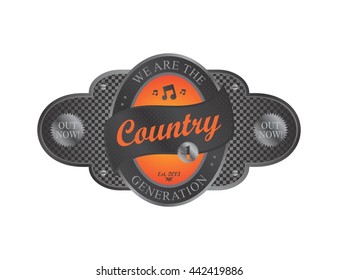 music badge vector