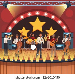 Music band cartoon