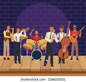 Music band cartoon