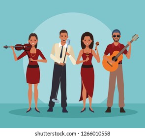 Music band cartoon