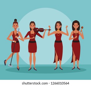 Music band cartoon