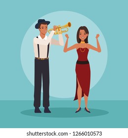 Music band cartoon