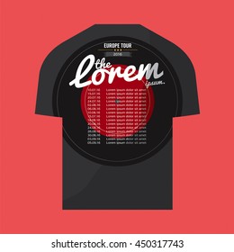 Music Band Europe Tour T-Shirt Vector Illustration 