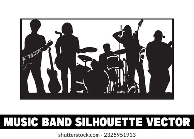Music band group silhouette vector Band silhouette Band silhouette art Musician silhouette vector