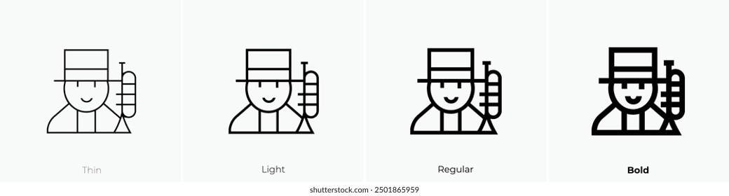 music band icon. Thin, Light Regular And Bold style design isolated on white background