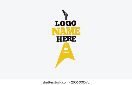 Music Band Logo, Band, Musical, Guitar, Tune, Yellow, And Black Logo