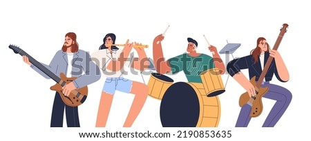 Similar – Image, Stock Photo Cartoon man playing flute with bird