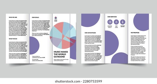 Music Band trifold brochure template. A clean, modern, and high-quality design tri fold brochure vector design. Editable and customize template brochure