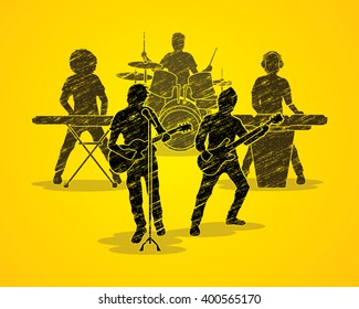 Music Bands designed using grunge brush graphic vector