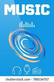 Music banner or brochure cover design. Vector illustration