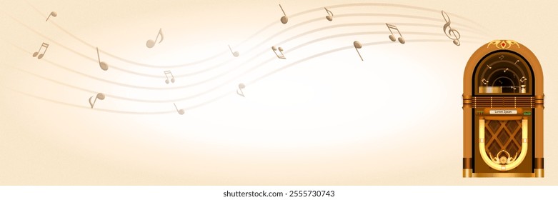 Music Banner or Decoration with Juke Box on it