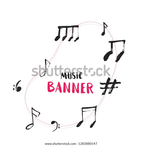 Music Banner Design Notes Abstract Sound Stock Vector Royalty
