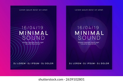 Music Banner. Discotheque Magazine. Trance Vector. Edm Electro Graphic. Green Party Flyer. Pink Night Club Set. Nightclub Disco Illustration. Blue Music Banner