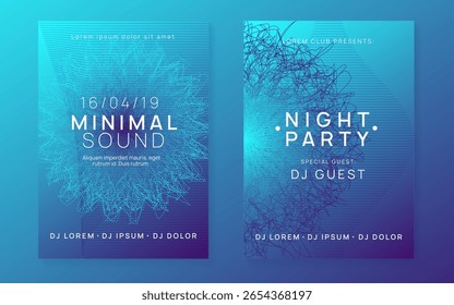 Music Banner. Fest Poster. Pink Night Club Set. Soundwave Radio Invitation. Trance Vector. Edm Electro Template. Green Dj Flyer. Blue Music Banner