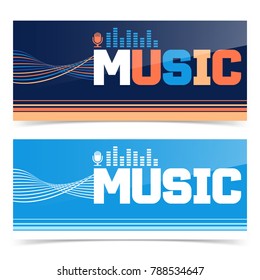 Music banner or flyer design. Vector illustration
