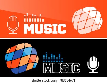 Musikbanner oder Flyer-Design. Vektorgrafik