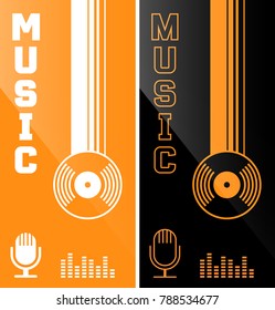 Music banner or flyer design. Vector illustration