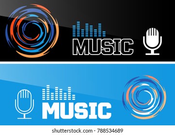 Music banner or flyer design. Vector illustration