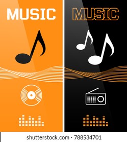 Music banner or flyer design. Vector illustration
