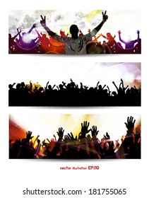 Music banners set. Vector