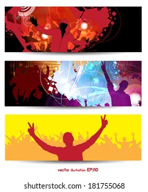 Music banners set. Vector 