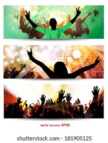 Music banners set. Vector