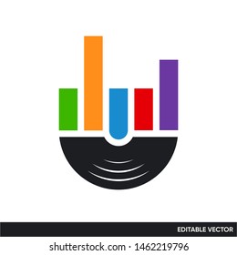 music bar disc vinyl vector icon simple designs 
