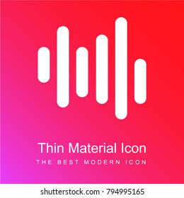 Music bars red and pink gradient material white icon minimal design