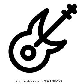 Music bass with the guitar like shape music instrument