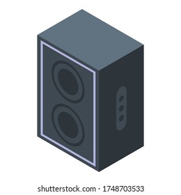 Music bass speaker icon. Isometric of music bass speaker vector icon for web design isolated on white background