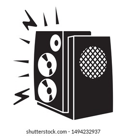 Music bass speaker icon. Simple illustration of music bass speaker vector icon for web design isolated on white background