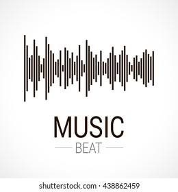La música gana. Tecnología de ecualizador de audio abstracto. Ola de sonido. Espacio Para Texto. Ilustración vectorial.