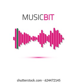 Music beat. Abstract audio equalizer technology. Sound Wave. Space For Text. Vector illustration.