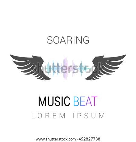 Music beat. Abstract audio equalizer technology. Sound Wave. Isolated on white background. Empty space for text. Vector illustration. 