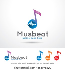 Music Beat Logo Template Design Vector