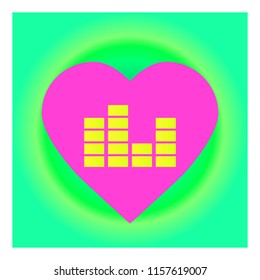 music beat in love vector illustration
