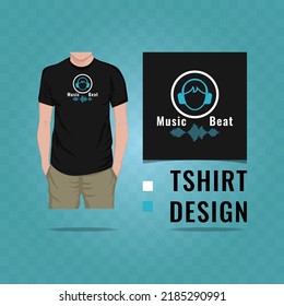 Music beat t shirt design vector illustration