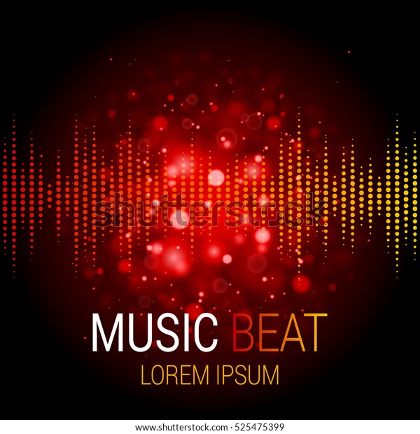 Music Beat Vector Red Lights Background Stock Vector (Royalty Free