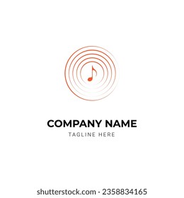 music beats dj company logo design template