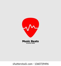 Music Beats simple logo template, vector illustration icon element - Vector illustration