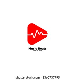 Music Beats simple logo template, vector illustration icon element - Vector