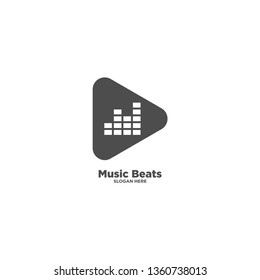 Music Beats simple logo template, vector illustration icon element - Vector