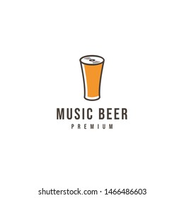 Music beer logo vector icon illustration