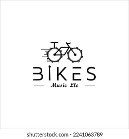 music bike drum logo design concept