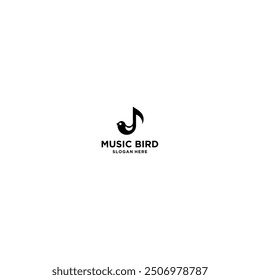 music bird logo design vector illustration