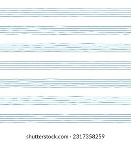 Music blank note stave hand drawn vector seamless pattern. Horizontal music books texture.