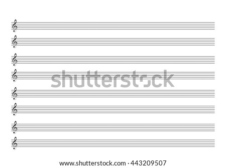 Music blank note stave. Horizontal music books.